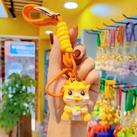 HKM-732883 2024 Year of the Dragon Cartoon Keychain - PVC Soft Rubber Lanyard Accessory for Bags and Car Keys