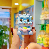 HKM-732883 2024 Year of the Dragon Cartoon Keychain - PVC Soft Rubber Lanyard Accessory for Bags and Car Keys