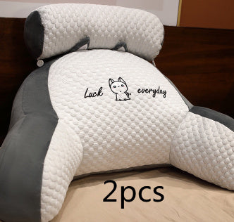 KTX-732883 Ergonomic Large Triangle Reading Pillow with Detachable Soft Lumbar Support for Bedside and Office Use