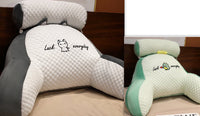 HKM-732883 Ergonomic Large Triangle Reading Pillow with Detachable Soft Lumbar Support for Bedside and Office Use