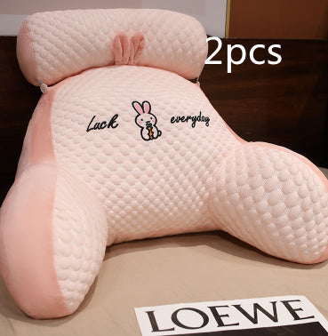 KTX-732883 Ergonomic Large Triangle Reading Pillow with Detachable Soft Lumbar Support for Bedside and Office Use