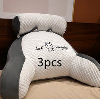 HKM-732883 Ergonomic Large Triangle Reading Pillow with Detachable Soft Lumbar Support for Bedside and Office Use
