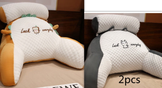 KTX-732883 Ergonomic Large Triangle Reading Pillow with Detachable Soft Lumbar Support for Bedside and Office Use