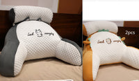 HKM-732883 Ergonomic Large Triangle Reading Pillow with Detachable Soft Lumbar Support for Bedside and Office Use