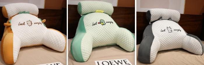 KTX-732883 Ergonomic Large Triangle Reading Pillow with Detachable Soft Lumbar Support for Bedside and Office Use