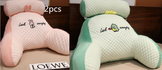 KTX-732883 Ergonomic Large Triangle Reading Pillow with Detachable Soft Lumbar Support for Bedside and Office Use