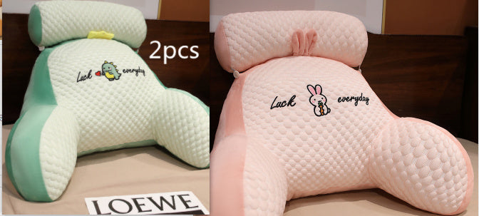 KTX-732883 Ergonomic Large Triangle Reading Pillow with Detachable Soft Lumbar Support for Bedside and Office Use