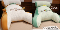 HKM-732883 Ergonomic Large Triangle Reading Pillow with Detachable Soft Lumbar Support for Bedside and Office Use