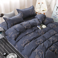 HKM-733011 Cotton Four-Piece Quilt Set for All Seasons - Available in Diverse Colors and Patterns