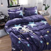 HKM-733011 Cotton Four-Piece Quilt Set for All Seasons - Available in Diverse Colors and Patterns