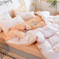 HKM-733011 Cotton Four-Piece Quilt Set for All Seasons - Available in Diverse Colors and Patterns