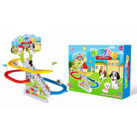 HKM-733011 Plastic Puppy Stair Climbing Toy with Music for Kids, Ages 2 and Up