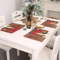 HKM-733203 Embroidered Latticed Cloth Table Mat for Home Decor - 44cm x 33cm Size