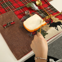 HKM-733203 Embroidered Latticed Cloth Table Mat for Home Decor - 44cm x 33cm Size