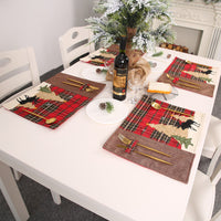 HKM-733203 Embroidered Latticed Cloth Table Mat for Home Decor - 44cm x 33cm Size