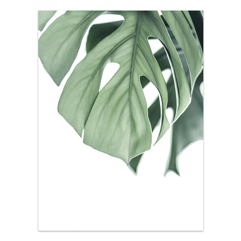 HKM-733203 Tropical Green Leaves Canvas Print - Modern Nordic Style Decorative Artwork