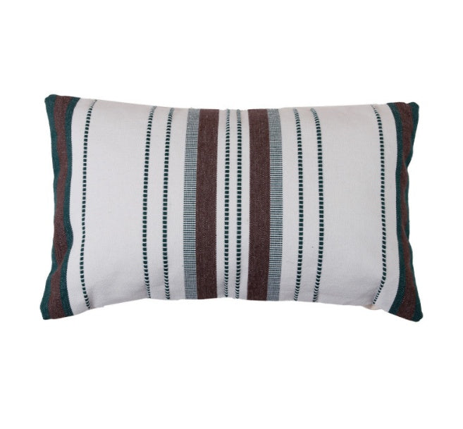 HKM-733331 Rectangular Cotton Striped Pillow for Car Waist and Bedside Backrest 30x50cm