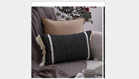 HKM-733331 Rectangular Cotton Striped Pillow for Car Waist and Bedside Backrest 30x50cm