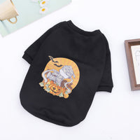 HKM-733459 Halloween Dog Sweater with Scary Pumpkin and Ghost Design - Multiple Sizes Available
