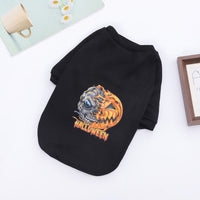 HKM-733459 Halloween Dog Sweater with Scary Pumpkin and Ghost Design - Multiple Sizes Available