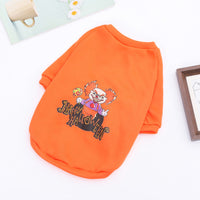 HKM-733459 Halloween Dog Sweater with Scary Pumpkin and Ghost Design - Multiple Sizes Available