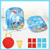 HKM-733459 Portable 2-in-1 Bean Bag Toss and Catch Game for Kids, Ideal Outdoor Fun Activity