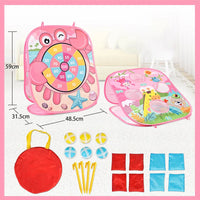 HKM-733459 Portable 2-in-1 Bean Bag Toss and Catch Game for Kids, Ideal Outdoor Fun Activity