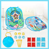 HKM-733459 Portable 2-in-1 Bean Bag Toss and Catch Game for Kids, Ideal Outdoor Fun Activity