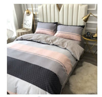 HKM-733523 Cotton Geometric Pattern 4-Piece Bedding Set for 1.8m Bed 200x230 cm