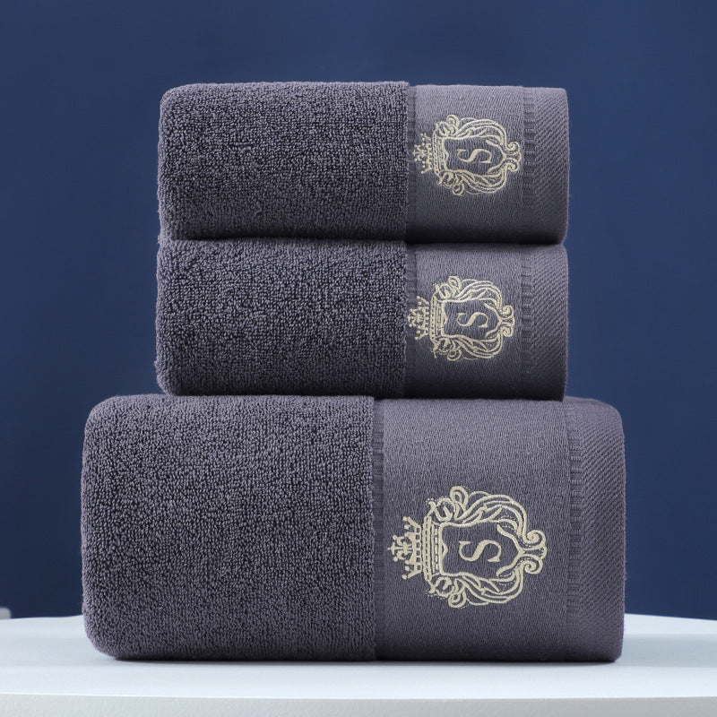 HKM-733779 Pure Cotton Three-Piece Towel Set in Various Colors