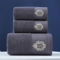 HKM-733779 Pure Cotton Three-Piece Towel Set in Various Colors