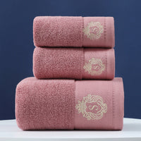 HKM-733779 Pure Cotton Three-Piece Towel Set in Various Colors