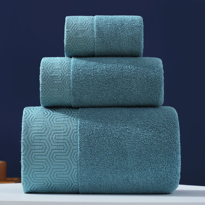 HKM-733779 Pure Cotton Three-Piece Towel Set in Various Colors