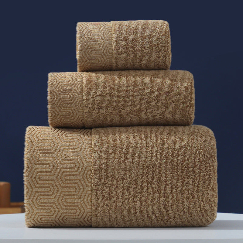 HKM-733779 Pure Cotton Three-Piece Towel Set in Various Colors