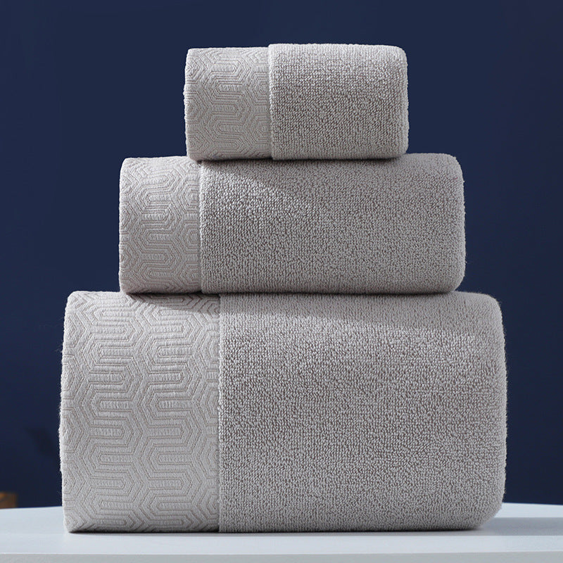 HKM-733779 Pure Cotton Three-Piece Towel Set in Various Colors