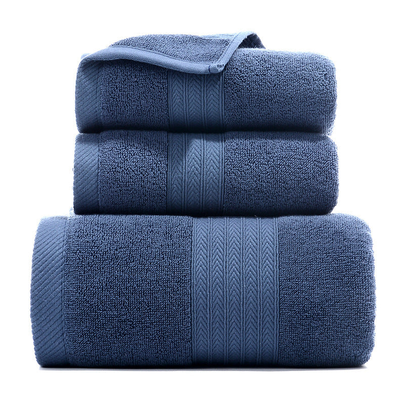 HKM-733779 Pure Cotton Three-Piece Towel Set in Various Colors