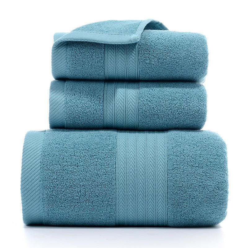 HKM-733779 Pure Cotton Three-Piece Towel Set in Various Colors