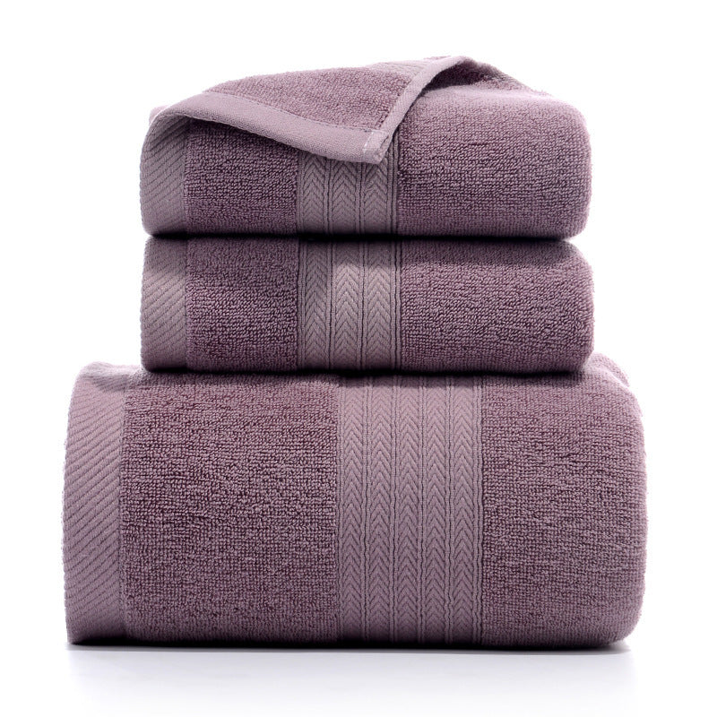 HKM-733779 Pure Cotton Three-Piece Towel Set in Various Colors
