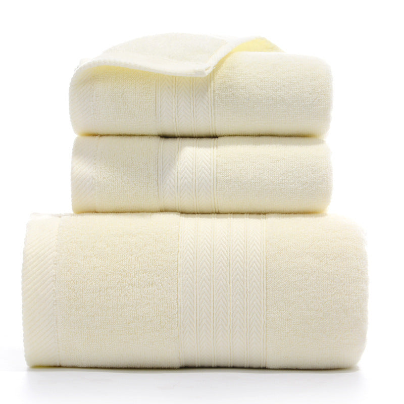 HKM-733779 Pure Cotton Three-Piece Towel Set in Various Colors