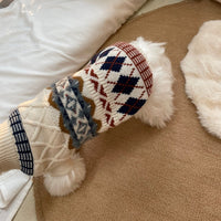 HKM-733779 Twisted Vintage Rhombus Sweater for Dogs - Autumn & Winter Pet Clothing