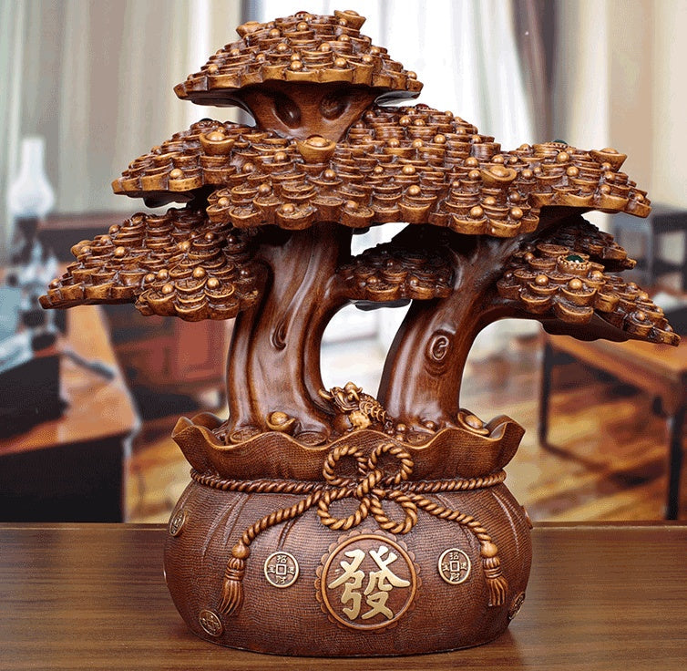 HKM-733971 Resin Lucky Money Tree Decoration for Home, Office, Bar and Restaurant - Available in Various Sizes