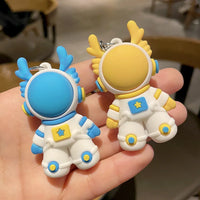 HKM-734035 Space Dragon Astronaut Keychain - Cute PVC Bag Charm Accessory for Kids and Adults