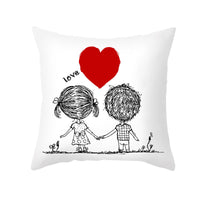 HKM-734035 Valentine's Day Modern Peach Skin Throw Pillow Cover - 45x45cm, Soft & Comfortable