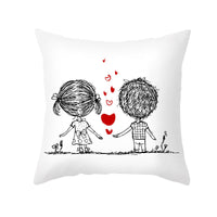 HKM-734035 Valentine's Day Modern Peach Skin Throw Pillow Cover - 45x45cm, Soft & Comfortable
