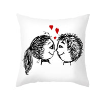 HKM-734035 Valentine's Day Modern Peach Skin Throw Pillow Cover - 45x45cm, Soft & Comfortable