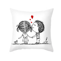 HKM-734035 Valentine's Day Modern Peach Skin Throw Pillow Cover - 45x45cm, Soft & Comfortable