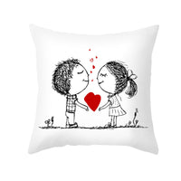 HKM-734035 Valentine's Day Modern Peach Skin Throw Pillow Cover - 45x45cm, Soft & Comfortable