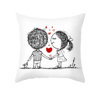 HKM-734035 Valentine's Day Modern Peach Skin Throw Pillow Cover - 45x45cm, Soft & Comfortable