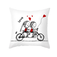 HKM-734035 Valentine's Day Modern Peach Skin Throw Pillow Cover - 45x45cm, Soft & Comfortable