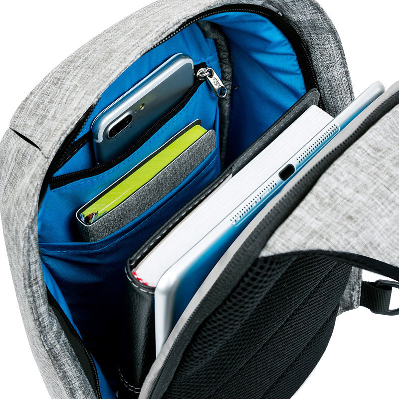HKM-734227 Men's Korean Style Soft Polyester Shoulder Messenger Bag - Casual Sports, Blue/Black/Gray, 20L